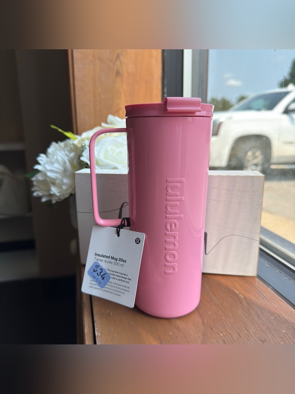 lululemon Pink Insulated Mug 20oz LU9DCSS